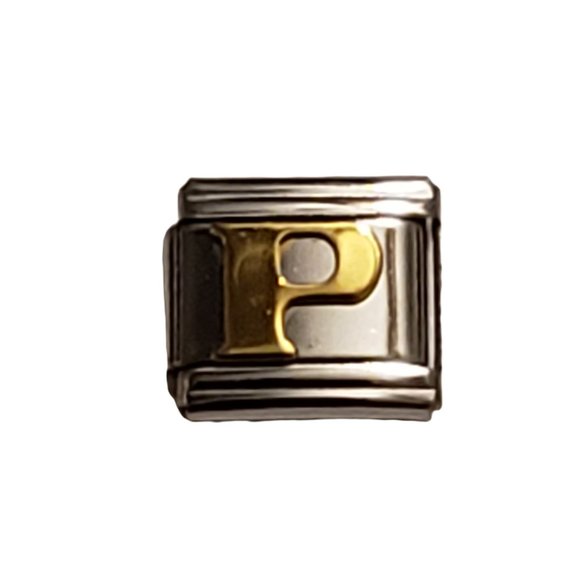 Italian Charm Bracelet Alphabet Letter Link - LETTER "P" - Picture 1 of 1